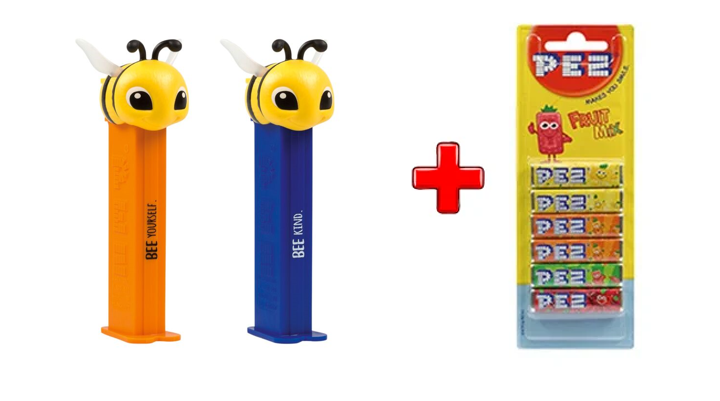 PEZ Игрушка  "Пчёлки" +  блистер с жев. конфетами 6 шт /Венгрия/ (вкус в ассортименте)
