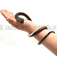 Резиновая змея игрушка антистресс коричневая кобра