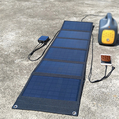 100W Портативная раскладная солнечная зарядная панель с набором кабелей и переходников для смартфонов, ноутбук - фото 5 - id-p99087850