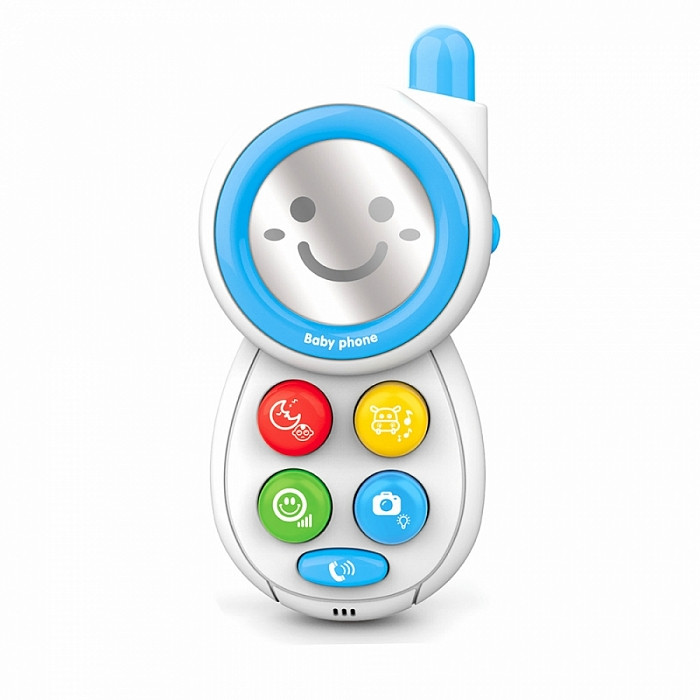 HAUNGER Игрушка развивающая Мобильный телефон Blue/Голубой (свет.звук) 8*4*15 см (в кор.72 шт.)