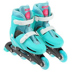 ONLITOP Роликовые коньки раздвижные, размер 30-33, колёса PVC 64 мм, пластиковая рама-голубые, 4605211