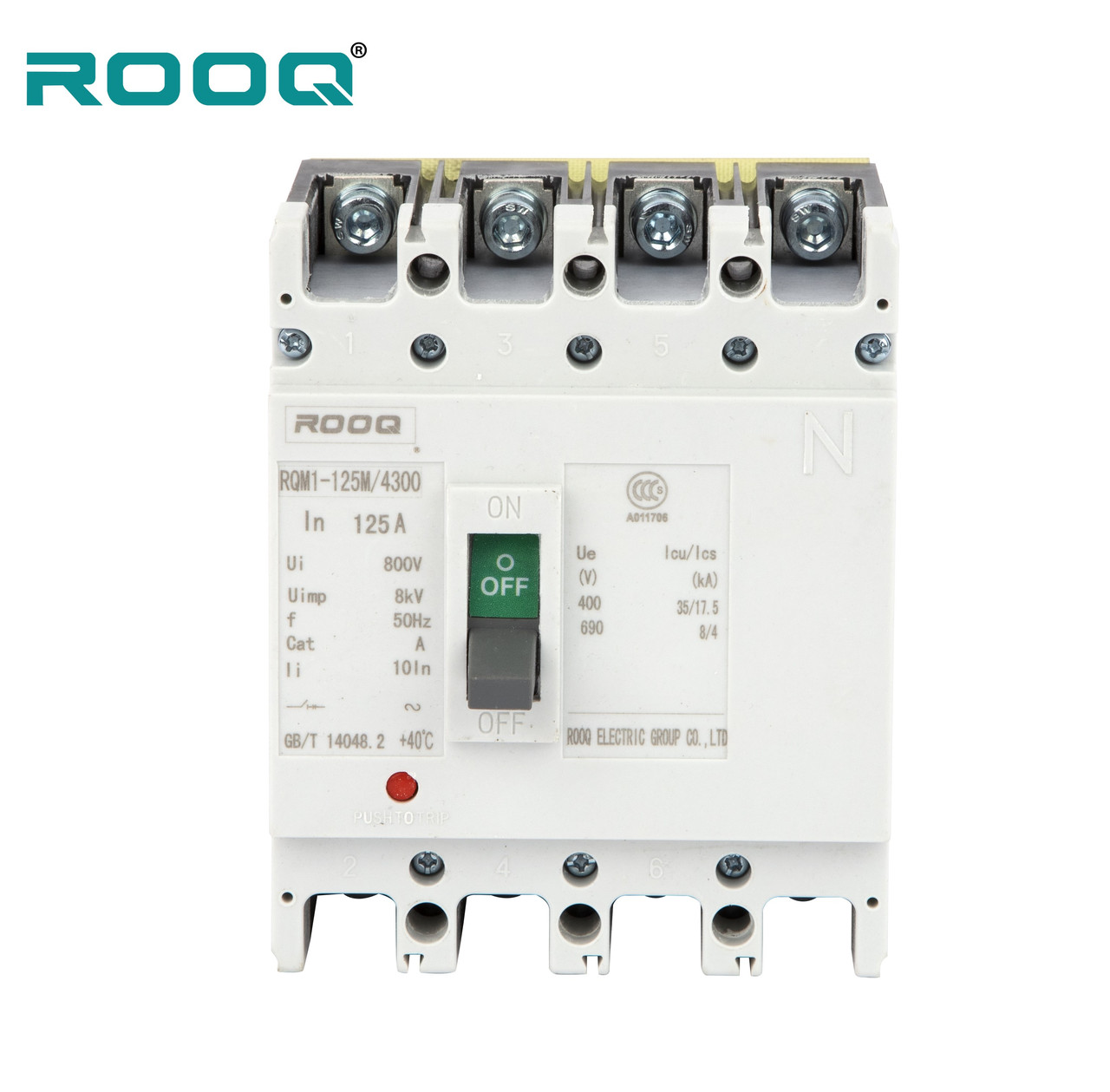 Автоматический выключатель в литом корпусе RQM1-125L/3300 125A. MCCB.4P.125A.400V - фото 1 - id-p99057891