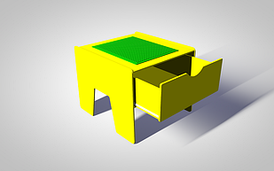 Лего-стол для конструирования с выдвижным ящиком «Новые горизонты»