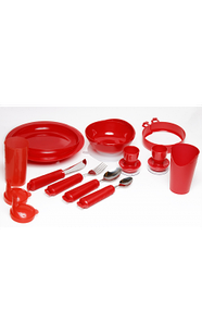 Комплект столовой посуды (красный) 11 предметов