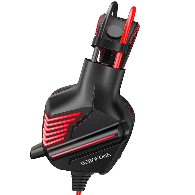 Проводные накладные игровые наушники с LED подсветкой, BOROFONE BO101 Racing Gaming Headphones - фото 3 - id-p99103542