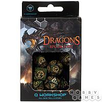 Набор кубиков "Dragons", 7шт., Bottle green/Gold