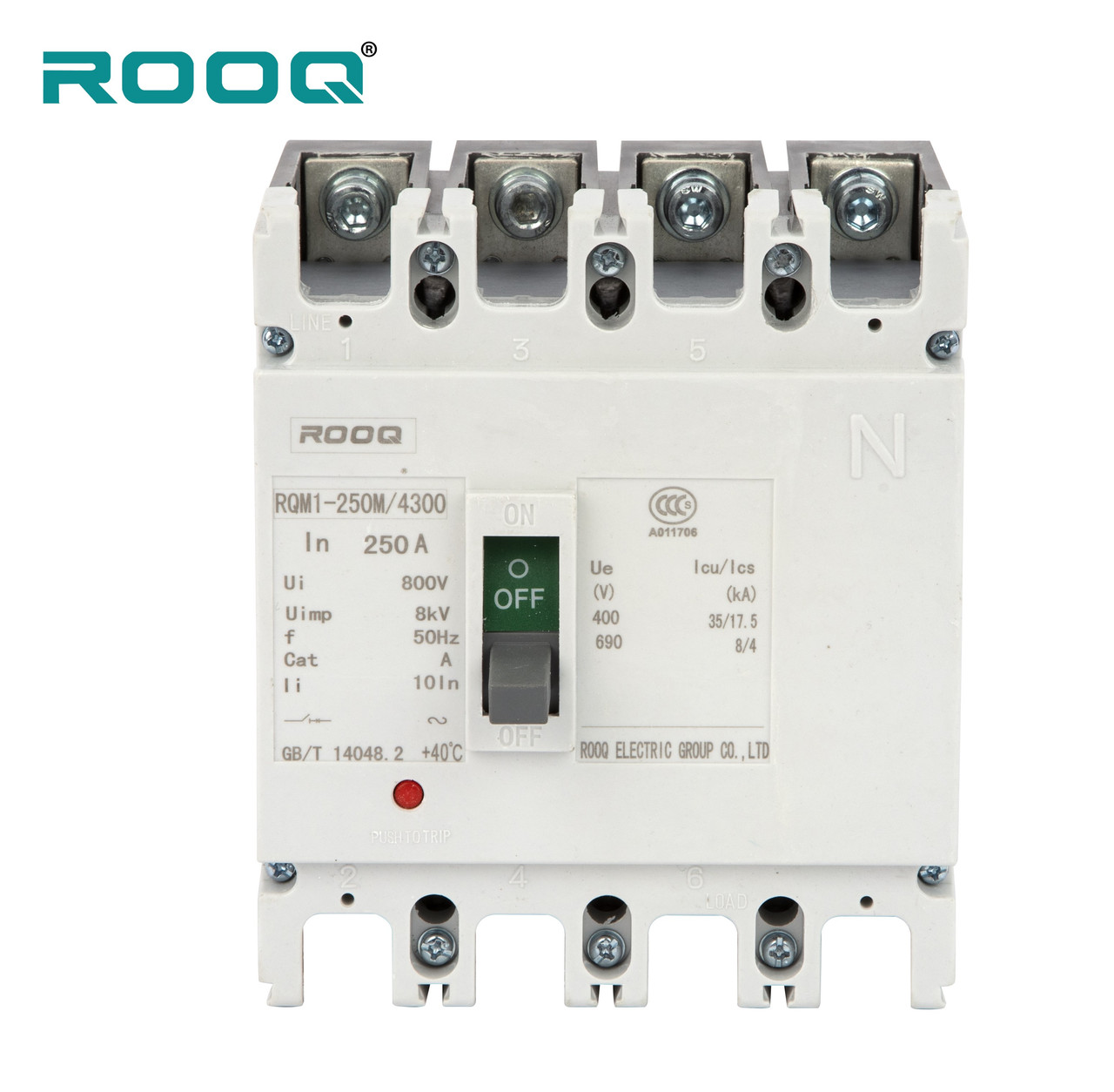 Автоматический выключатель в литом корпусе RQM1-630L/3300 630A. MCCB.4P.630A.400V - фото 4 - id-p99058054
