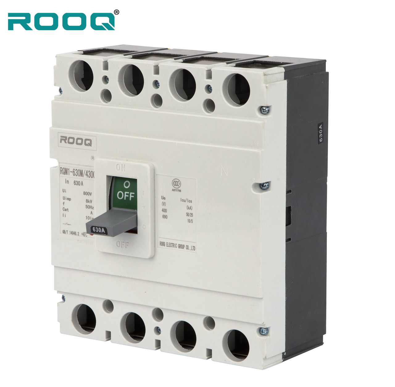 Автоматический выключатель в литом корпусе RQM1-630L/3300 630A. MCCB.4P.630A.400V - фото 1 - id-p99058054