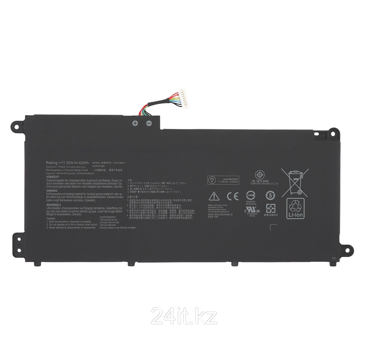 Аккумулятор C31N1845-A для ноутбука Asus 11.55V 42Wh / 3800mAh