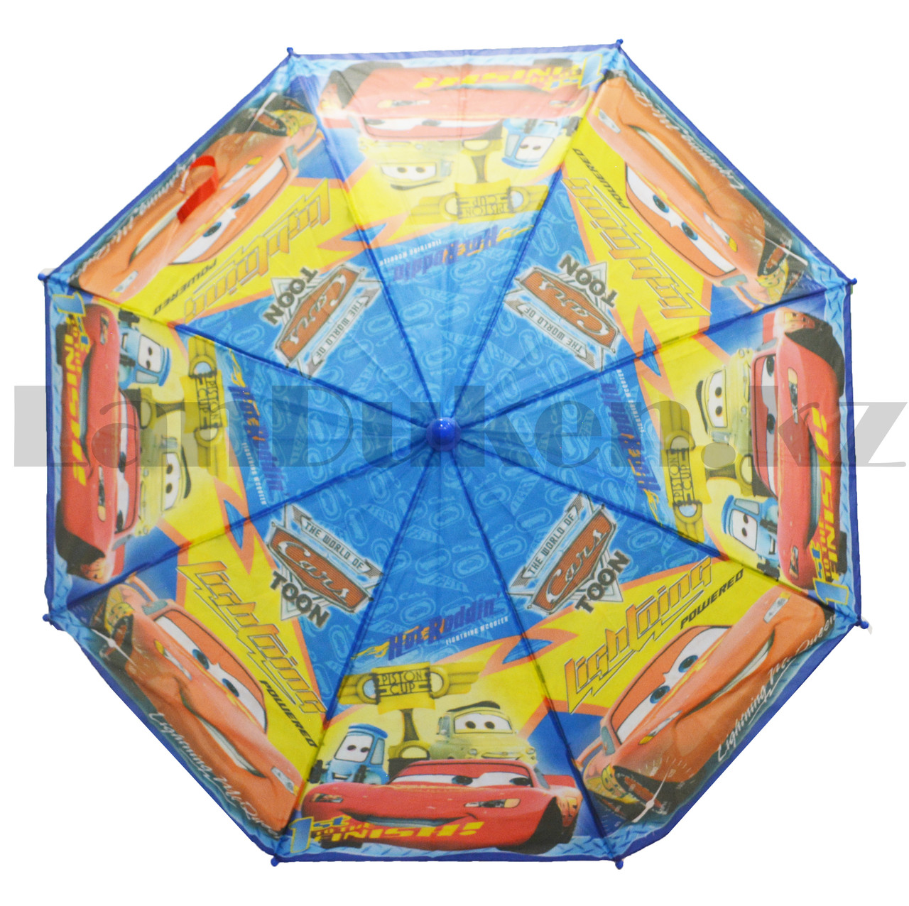 Зонт детский Тачки трость 68 сантиметров синий 03 - фото 6 - id-p99104427