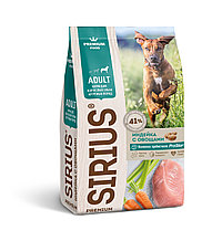 945526 SiRiuS, Сириус корм для собак крупных пород, индейка с овощами, уп. 15кг.