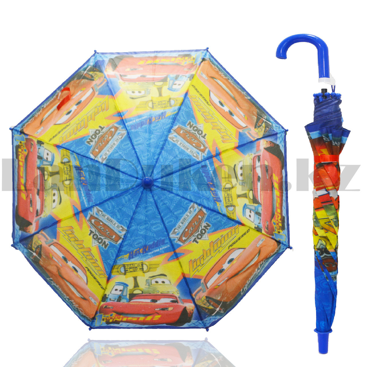 Зонт детский Тачки трость 68 сантиметров синий 03