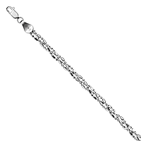 Серебряный браслет Красцветмет НБ 22-100-3-150 покрыто родием, шарик+бочка косичка