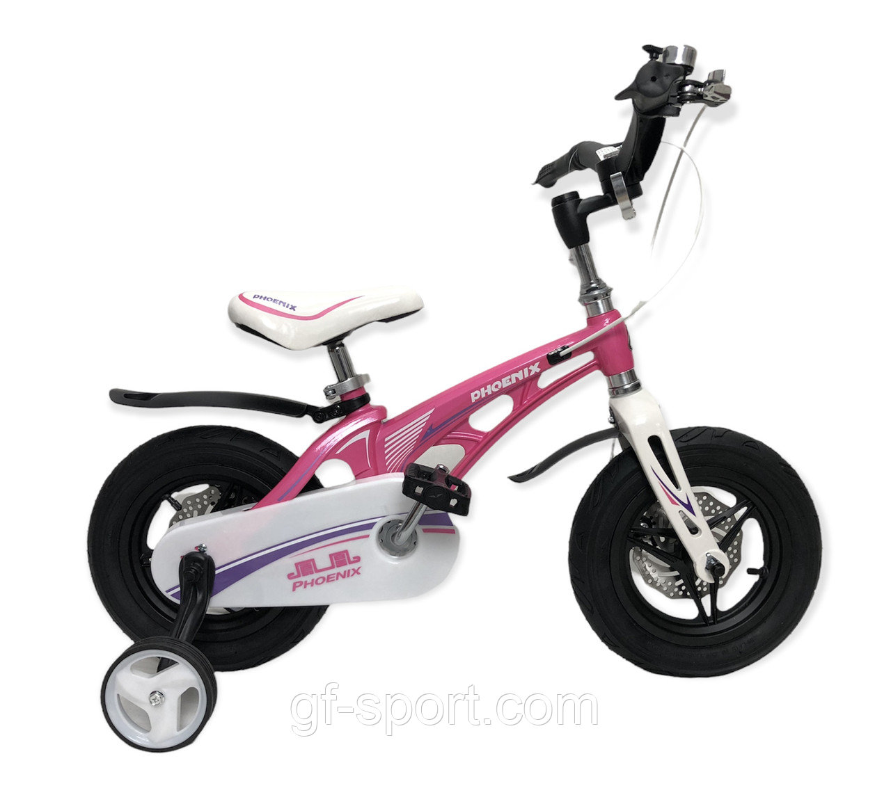 Велосипед Phoenix розовый алюминиевый сплав оригинал детский с холостым ходом 12 размер (529-12)
