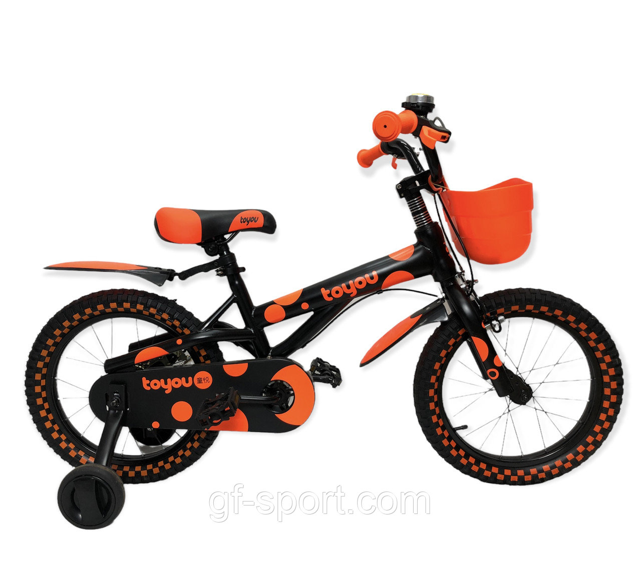 Велосипед ToYou оранжевый оригинал детский с холостым ходом,16 размер (530-16)