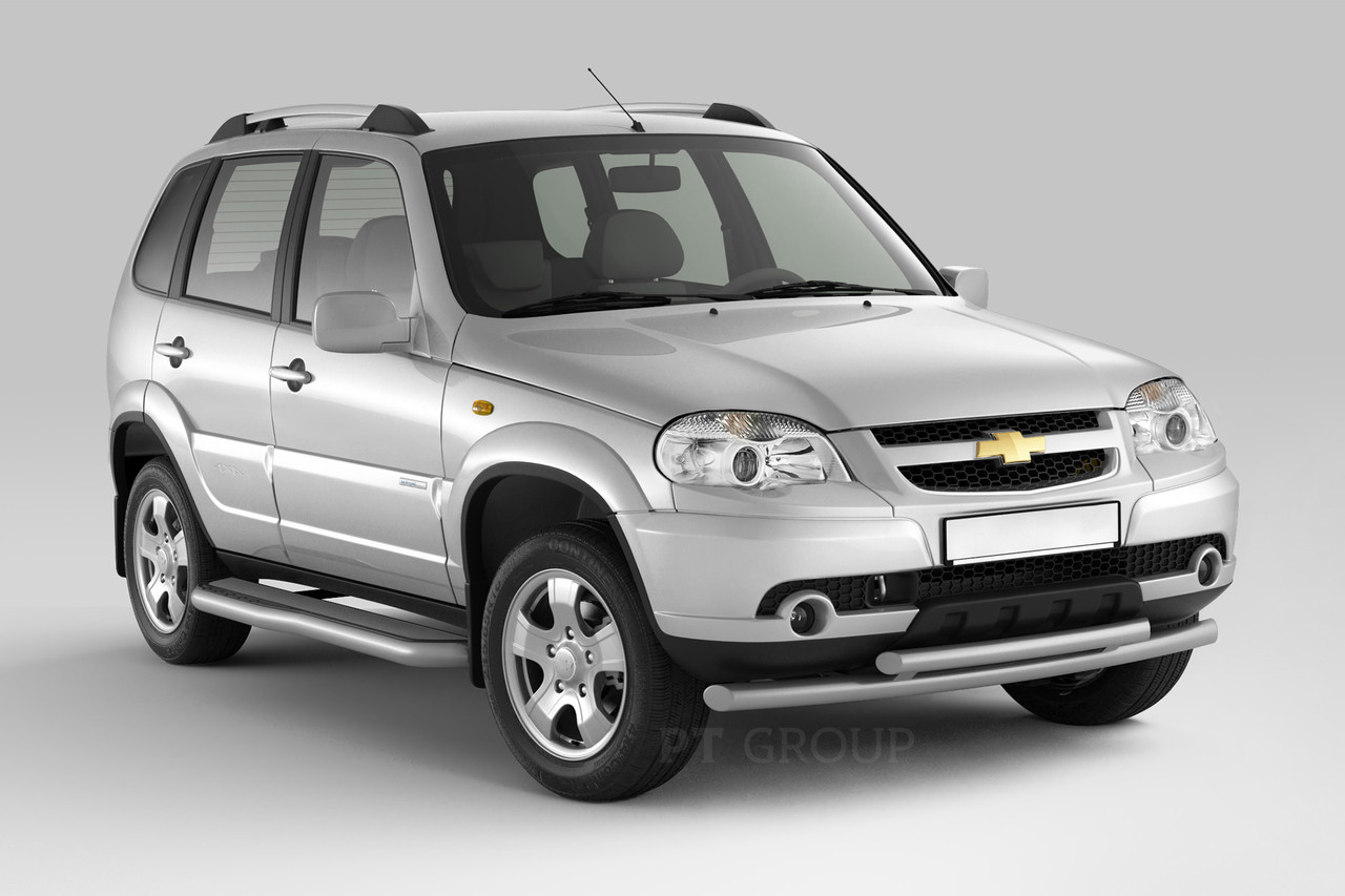 Защита порогов с алюм. площадкой Ø63мм ППК) CHEVROLET Niva 2009-2020/ LADA Niva 2020-/ LADA Niva Travel 2021-