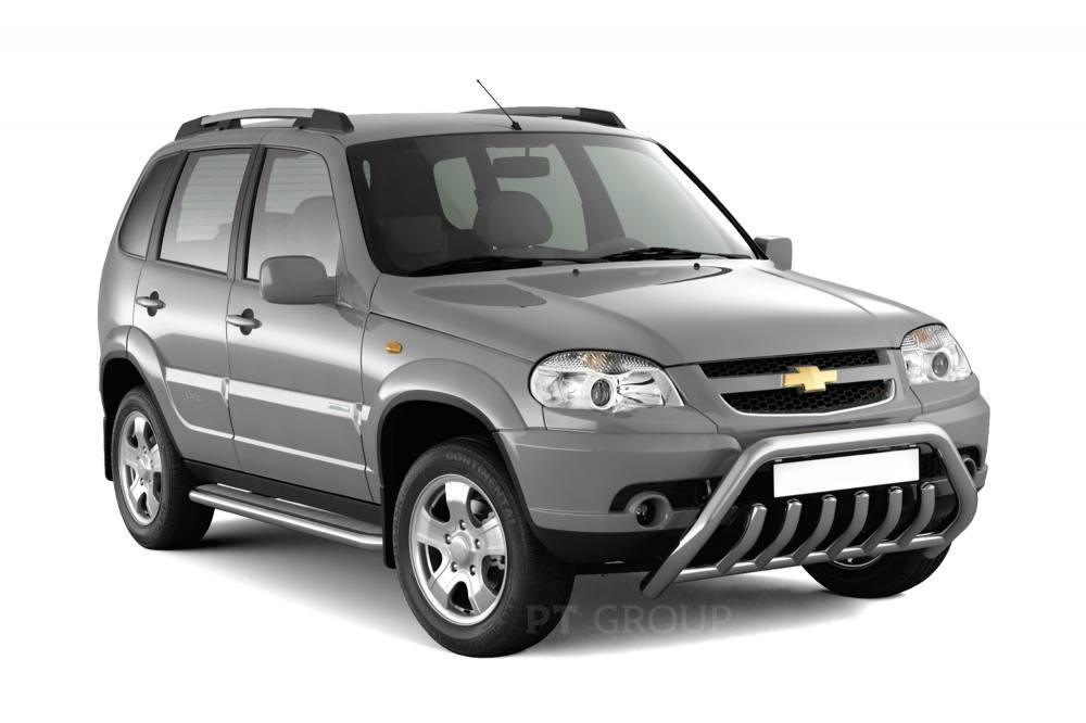 Защита порогов с алюм. площадкой Ø51мм (НПС) CHEVROLET Niva 2009-2020/ LADA Niva 2020-/ LADA Niva Travel 2021- - фото 1 - id-p99115359