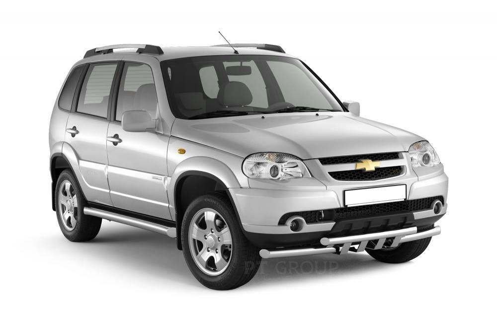 Защита порогов вогнутая Ø76мм (НПС) CHEVROLET Niva 2009-2020/ LADA Niva 2020-/ LADA Niva Travel 2021-