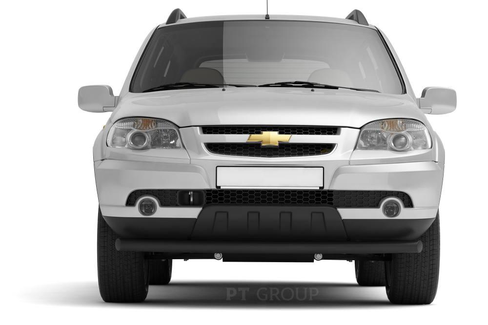 Защита переднего бампера одинарная Ø63мм (ППК) CHEVROLET Niva 2009-2020/ LADA Niva 2020-