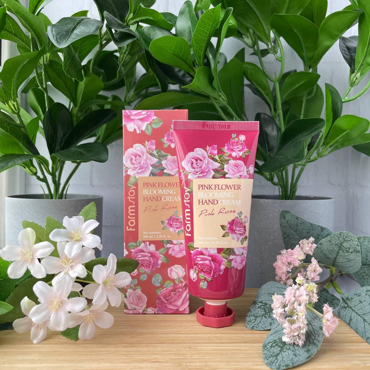 Крем для рук Farm stay Pink Flower Blooming Hand Cream, Pink Rose