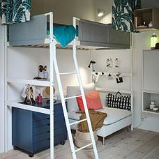 Кровать-чердак ВИТВАЛ белый, светло-серый ИКЕА, IKEA, фото 3
