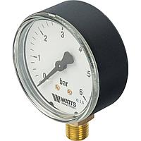 Манометр Watts MDR 63/6 1/4" (0-6 бар) нижнее подключение