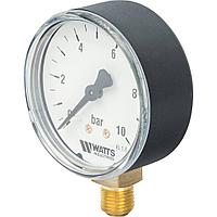 Манометр Watts MDR 63/10 1/4" (0-10 бар) нижнее подключение