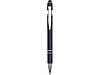 Ручка металлическая soft-touch шариковая со стилусом Sway, темно-синий/серебристый, фото 2