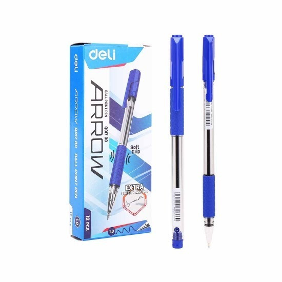 Ручка шариковая 1мм Deli Q01730 Arrow синяя - фото 2 - id-p99103559