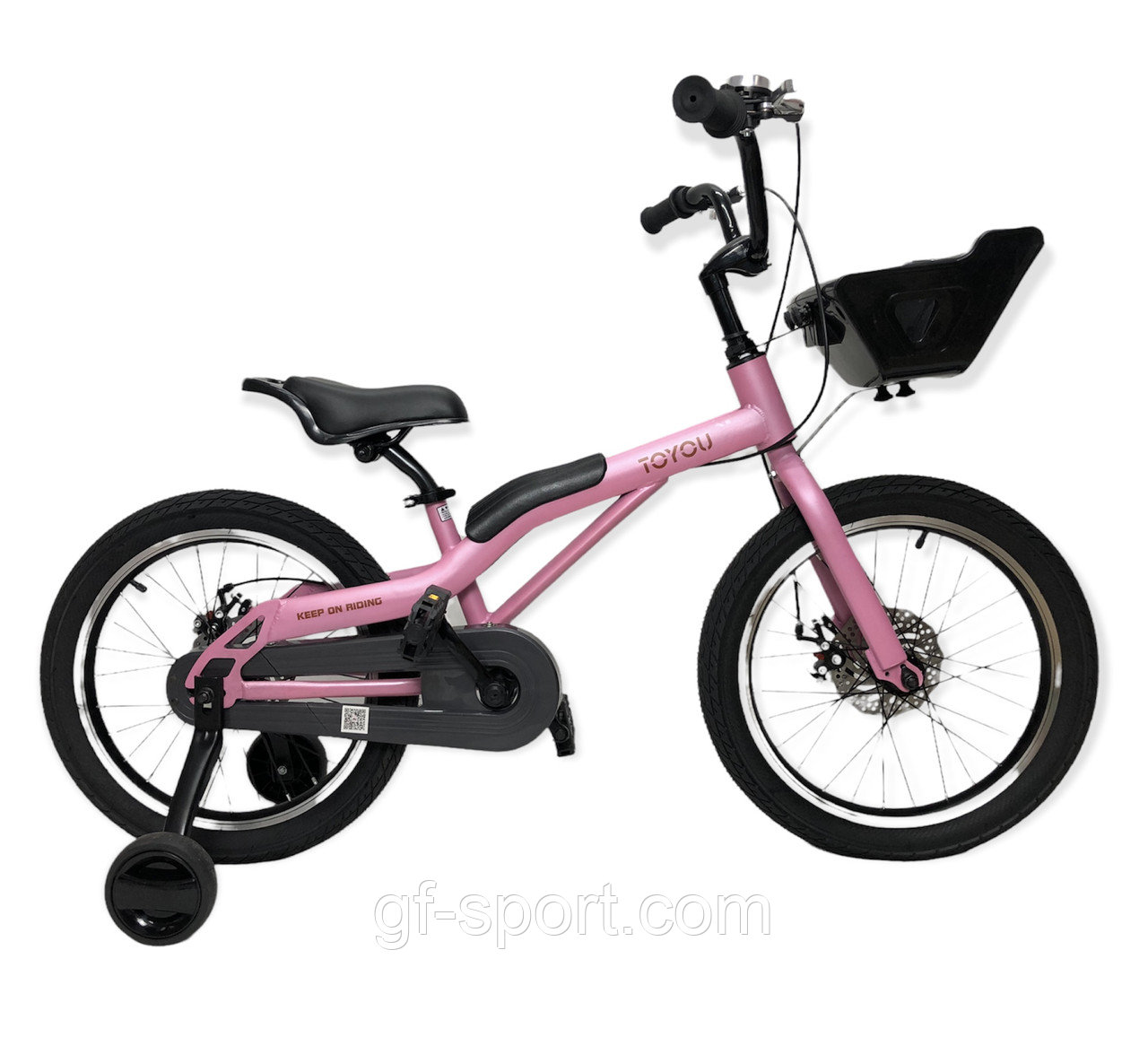 Велосипед ToYou розовый оригинал детский с холостым ходом, на дисковых тормозах 18 размер (532-18)