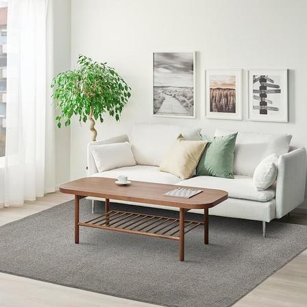 Ковёр длинный ворс АЛЛЕРСЛЕВ 200х300 светло-серый ИКЕА, IKEA, фото 2