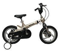 Велосипед MiQilong алюминиевый с раздвижной рамой золотой оригинал детский с холостым ходом 14 размер (535-14), фото 1