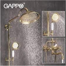 Душевая система барашковый Gappo золото G2489-6