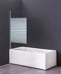 BG140B Стеклянная перегородка для ванной, прозрачная, с принтом 136x80