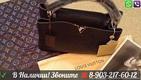 Черная Louis Vuitton Capucines Сумка LV Кожа