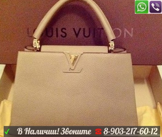 Сумка серая Louis Vuitton Capucines LV