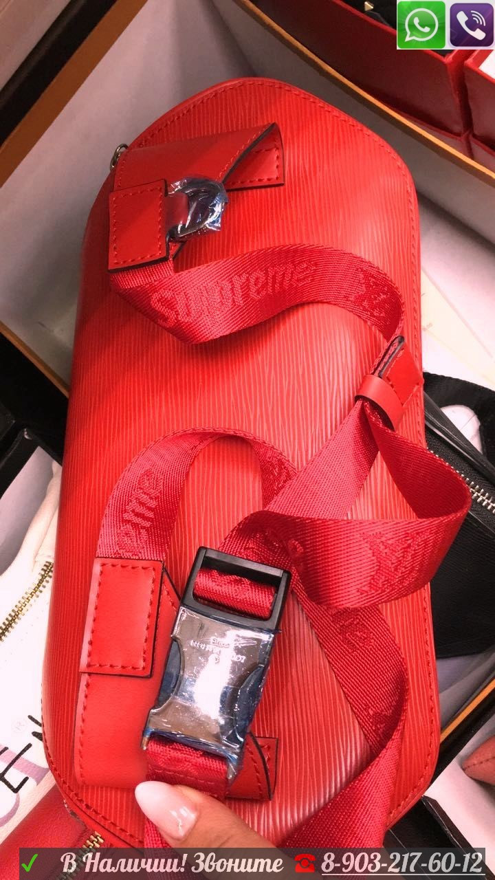 Поясная сумка на пояс Supreme Louis Vuitton Суприм Супрем Лв Красная Черная - фото 4 - id-p99196709