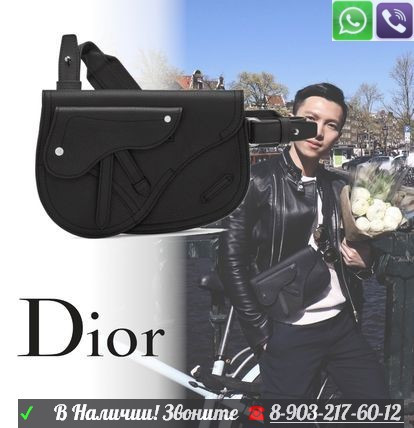 Мужская поясная сумка Dior saddle oblique тканевая барсетка - фото 3 - id-p99198616