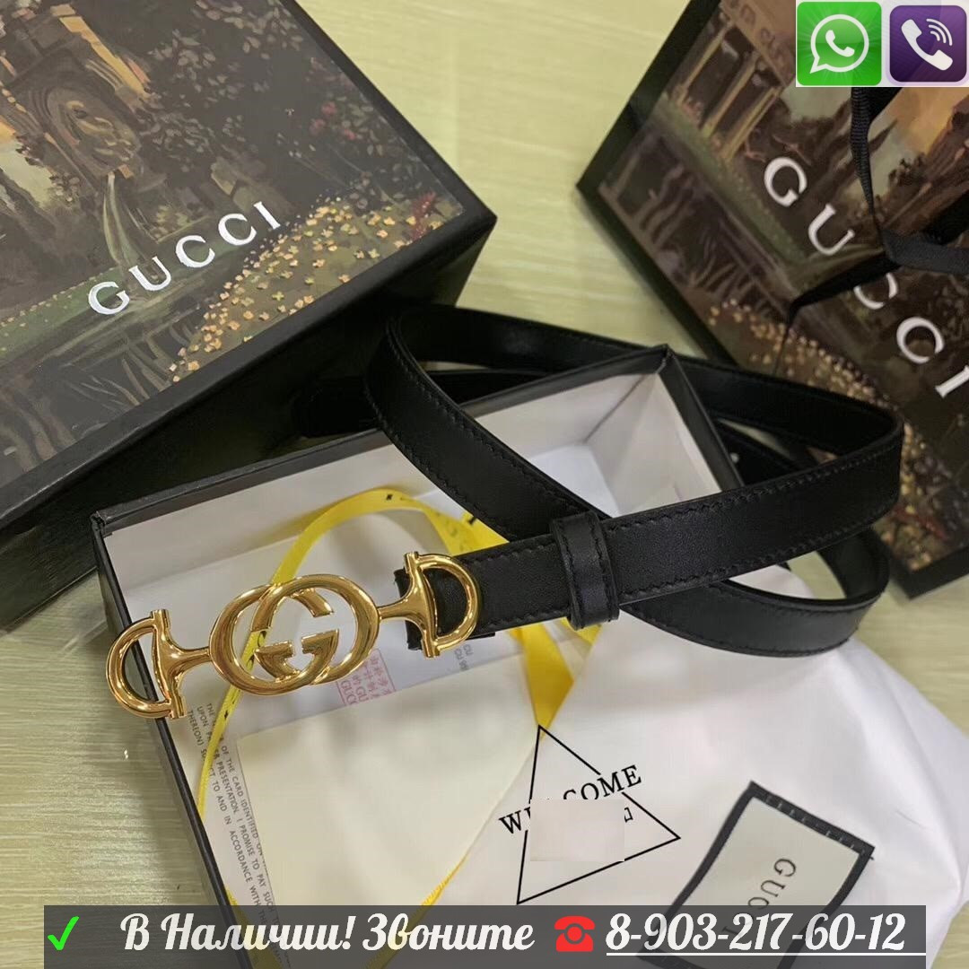 Узкий Ремень Gucci Horsebit - фото 7 - id-p99197710