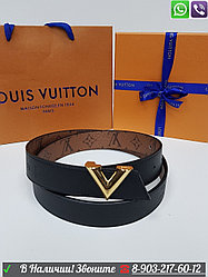 Ремень Louis vuitton Initials двусторонний Черный Коричневый