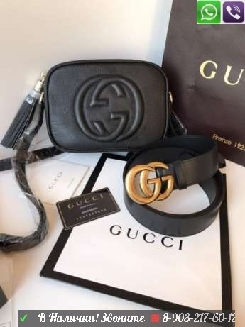 Ремень Gucci черный с золоой пряжкой - фото 9 - id-p99195798