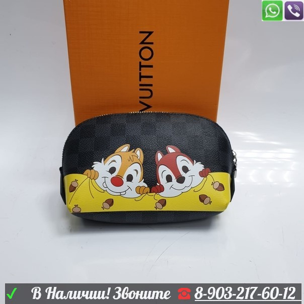 Косметичка Louis Vuitton Чип и Дейл Коричневый - фото 3 - id-p99200515