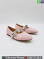 Туфли на плоской подошве Dior лаковые Диор балетки Розовый