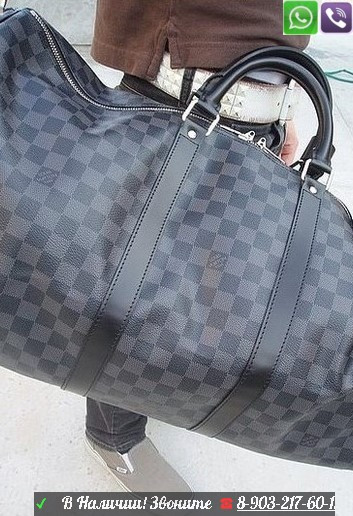 Мужская Louis Vuitton Keepall в шашку серую - фото 7 - id-p99194887