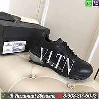 Кроссовки Valentino VLTN черные с белой надписью