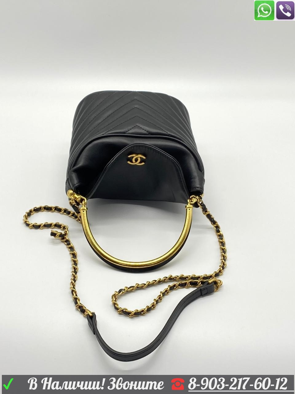 Сумка Chanel клатч круглый Шанель черный - фото 3 - id-p99199609