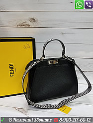 Сумка Fendi Peekaboo Хакки зеленая Фенди Пикабу питон крокодил