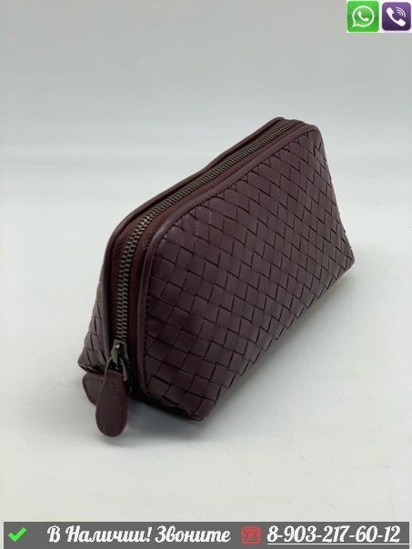 Косметичка Bottega Veneta Бордовый - фото 9 - id-p99213067