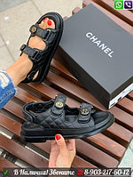 Сандалии Chanel на липучках Черный