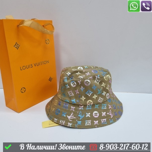 Панама Louis Vuitton тканевая шляпа Пудровый - фото 8 - id-p99215629